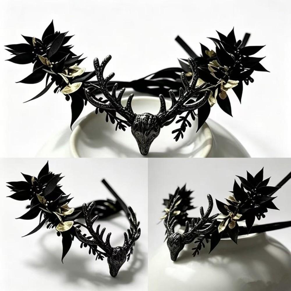 Vintage Style Floral Wreath Headband Artificial Floral Fairy Headpiece Elf Tiara Crown Halloween