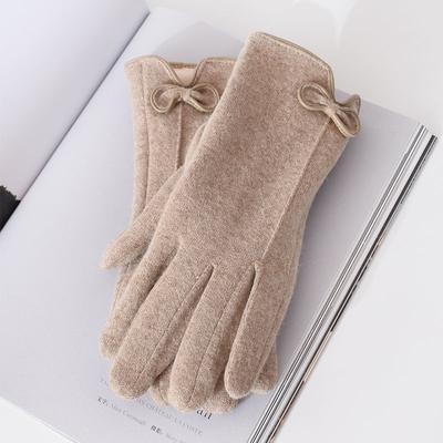 Damen Winter Kaschmir Touchscreen Warme Handschuhe Outdoor Reiten Plus Samt Verdickte Wolle Schleife Vollfinger Fahren Fäustlinge