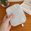 Classic Striped Makeup Bag Large Capacity Portable Cosmetic Bag Cotton Linen Fabric Dark Zipper Skin Care Travel Toiletry Bagportable Storage Bag