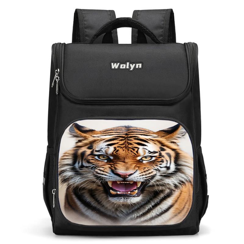 Stylish And Durable Tiger Backpack For Elementary School Kids Unisex High Capacity