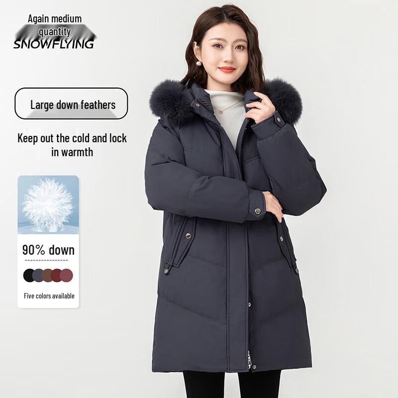 Xuezhongfei Women's Fox Fur Hooded Down Jacket