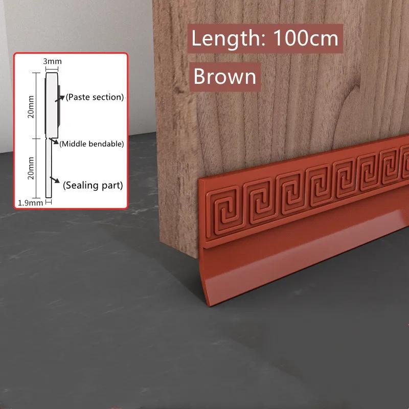 1M Silicone Door Bottom Seal Strip With Brush Weatherstrip Under Door Draft Stopper Anti-Cold Soundproof Windproof Gap Blocker