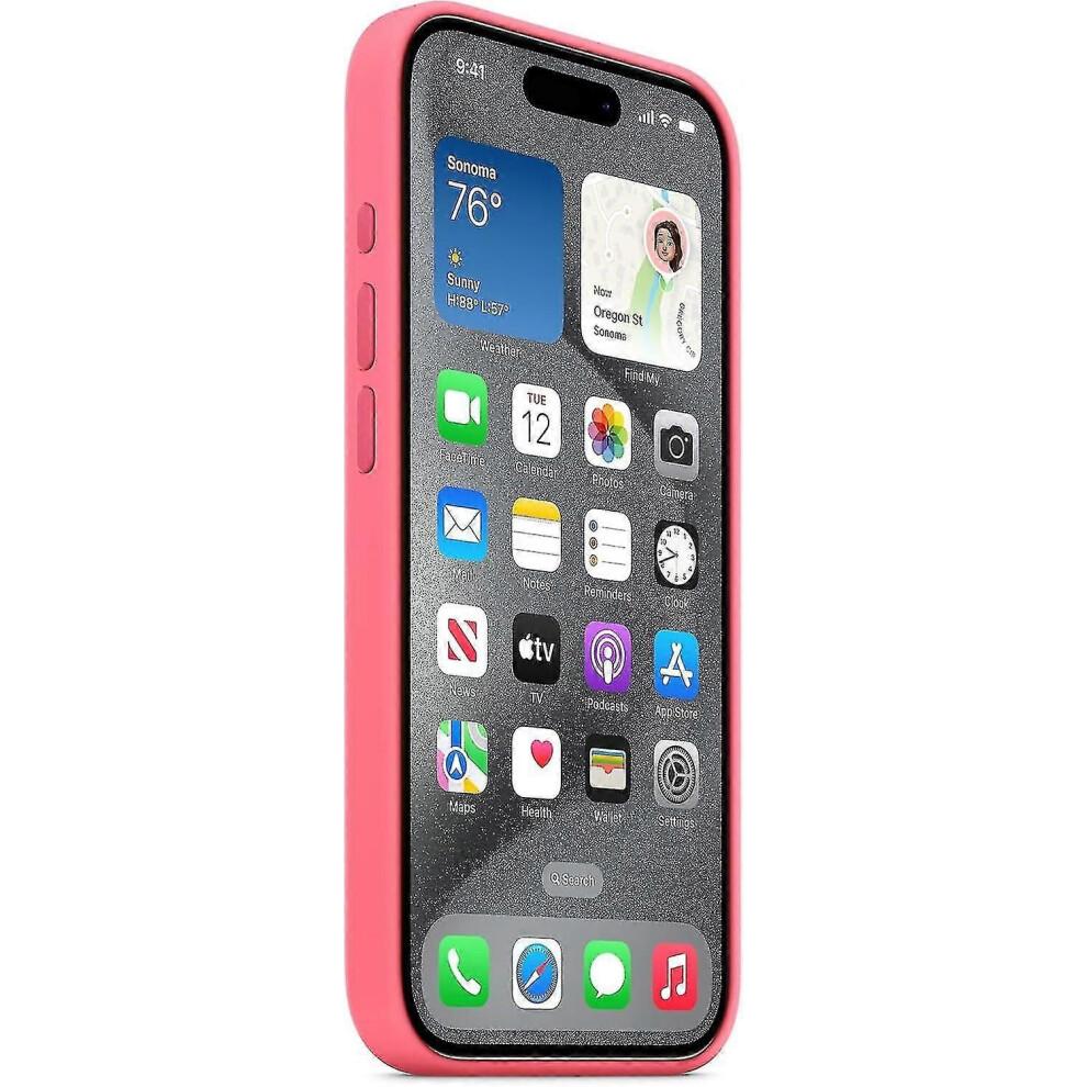 (Rosa)Custodia in Silicone con MagSafe per Apple iPhone 15 Pro