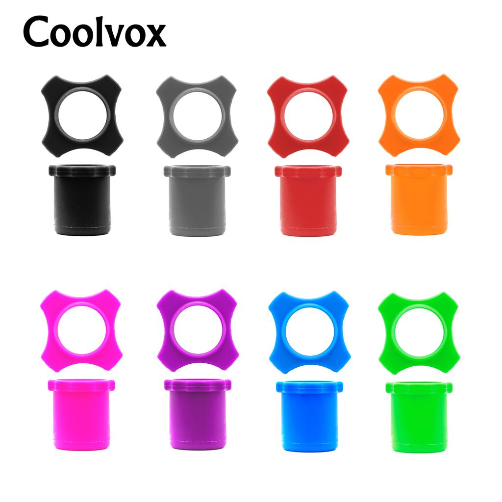 Coolvox 1Set Mikrofon-Windschutz aus Schaumstoff und kabelloses Mikrofon, KTV, Silikon-Anti-Roll-Gerätering, universeller quadratischer, rutschfester Kreis für BBS MIC