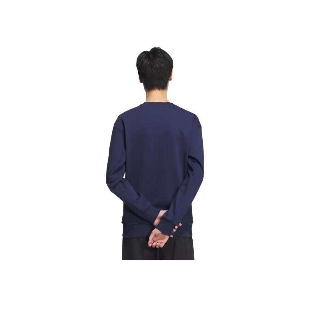 adidas Casual Crew Neck Solid Pullover Sweatshirt Men Sweatshirt Navy-Blue JI5861