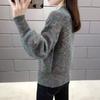 Imitation Mink Fur Sweater Women's Autumn and Winter Half Turtleneck Knitted Sweater Loose Long-sleeved Casual Pullover