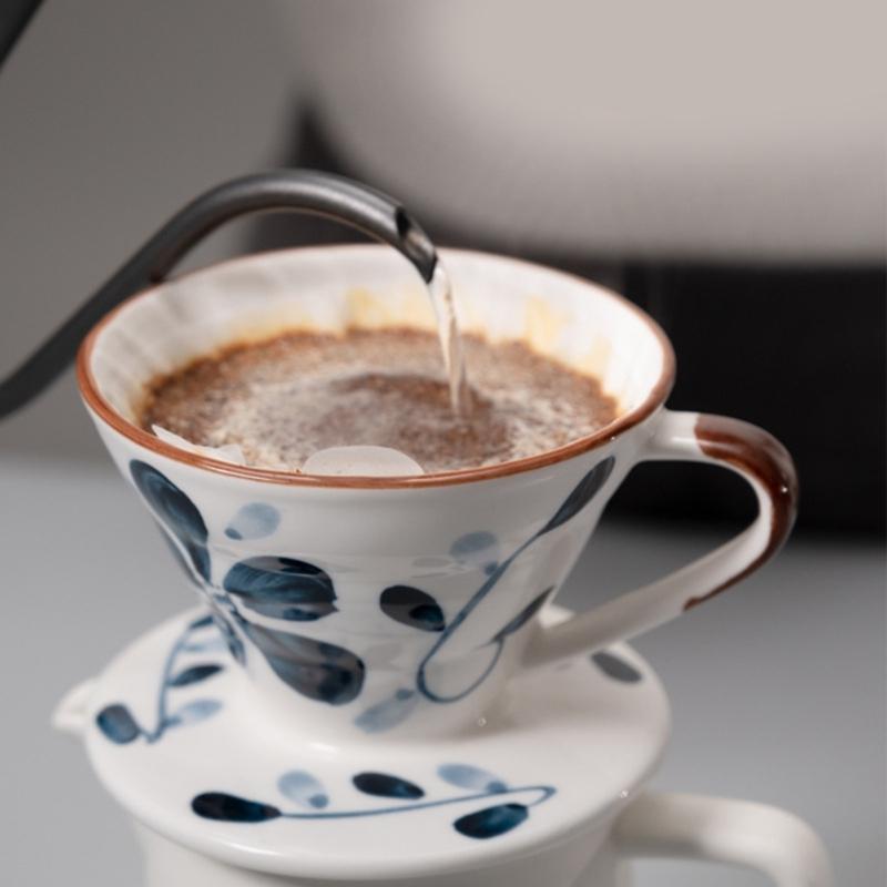 Elegancki Ceramiczny Drip do Kawy z Kontrolą Przepływu Odporny na Ciepło Lejek do Ręcznego Parzenia