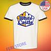 White Castle Burger Men's Ringer Black Size S To 3XL