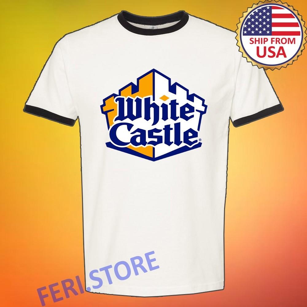 

White Castle Burger Men s Ringer Black Size S to 3XL 4XL