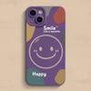 Apple 15promax telefoonhoesje color block smiley face 14 iPhone anti-drop 13 minimalistisch all inclusive 12 zacht 11
