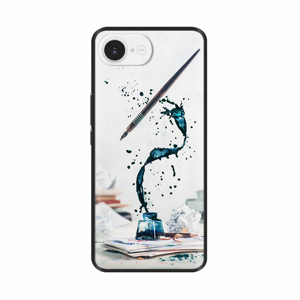For iPhone 16E Case Fantasy Flower Black Phone Case For iPhone16E / iPhone SE 2025 Soft TPU Shockproof Back Cover Fundas Housing