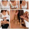 Elegant Goth Cross Pendant Necklace Aesthetic Long Chain Exaggerate Earrings Luxury Vintage Retro Clavicle Chain Women