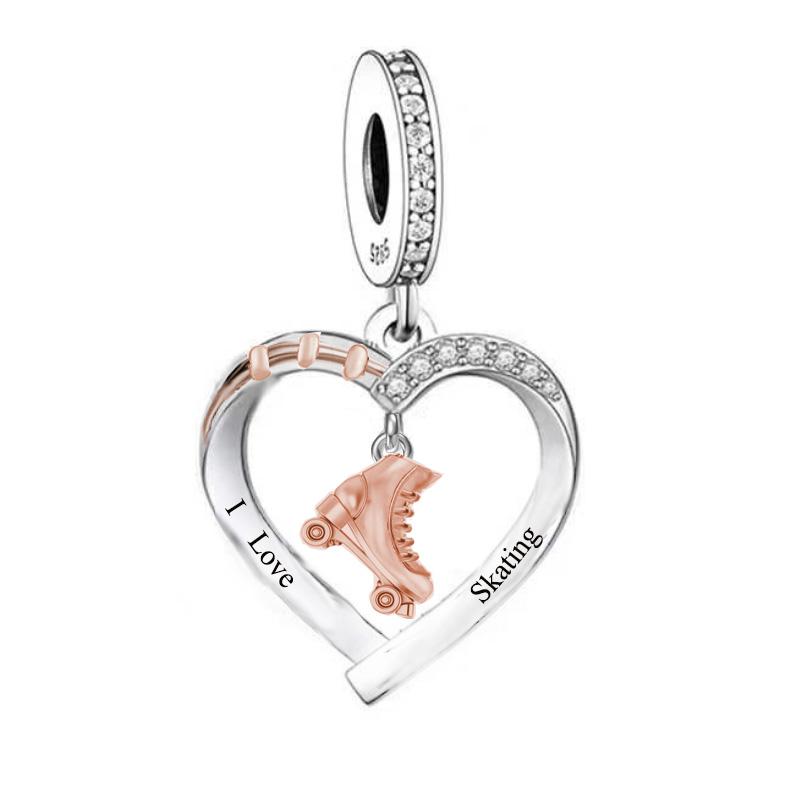 

Fit Original Pan Charm Bracelet 925 Silver Hockey Stick And Ball Bead For Making Girl Teen Sport Love Berloque DIY