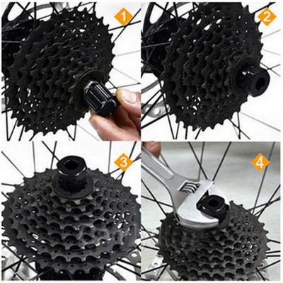 Fahrrad Freilauf Ritzelkassetten Abzieher Entferner Radsport Karten Spinner Stecknuss Montage Reparatur Service Werkzeug Schwarz