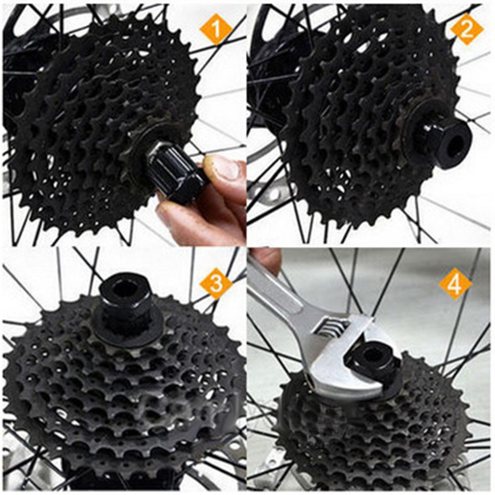 Bicycle Freewheel Flywheel Cassettes Remover Removal Cycling Cards Spinner Socket Install Repair Service Tool Black
