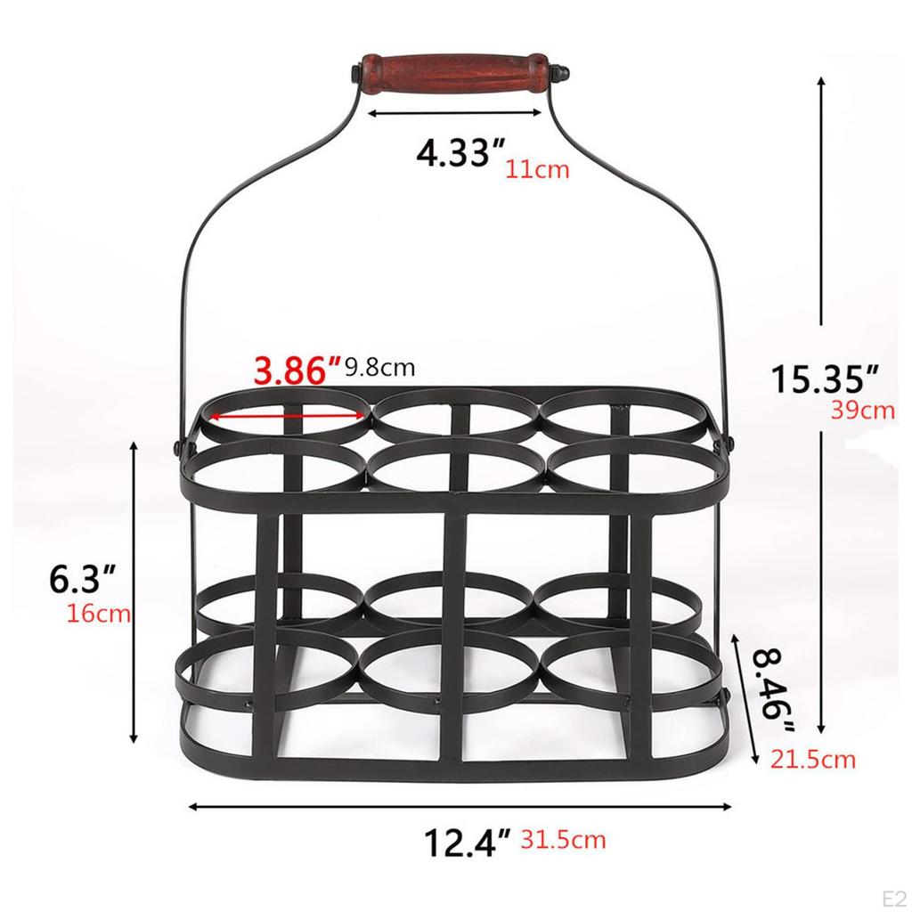 Wine Bottle Carrier 6 Basket with Handle Storage Sack Display Stand for