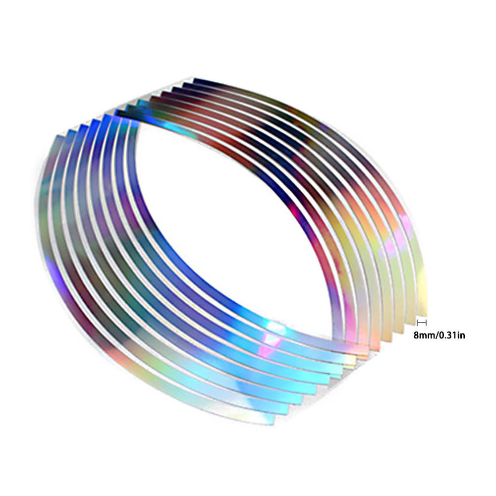 16Pcs/set 10/12/14/18 Inch Reflective Car Sticker Cool Style New PVC Laser Wheel Rim Tape for Motorcycle Luminous Car Stickers