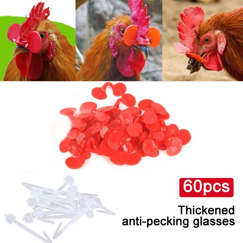 

60 Pieces Pinless Chicken Hen Rooster Anti-Pecking Eyes Glasses With Bolt Anti-fight Pheasant Poultry Spectacles Blinders CHINA