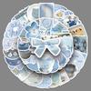 50 Sheets Light Blue Cartoon Stickers for Phone, Tablet, and Laptop Decoration