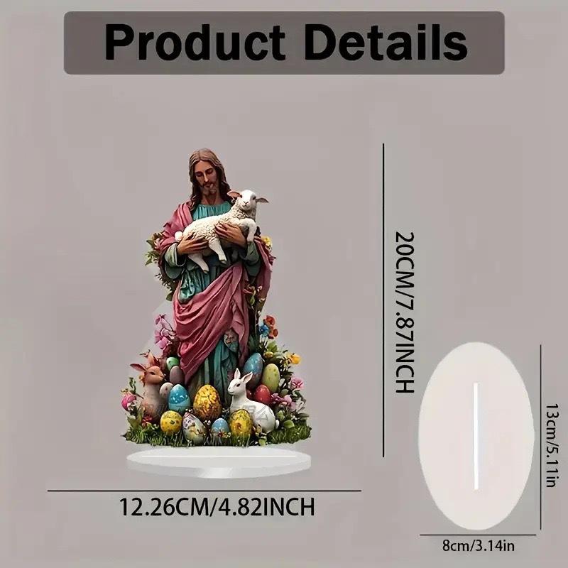 

Cute Easter Bunny Ornament Flat Acrylic Ornament Rabbit House Single Desktop Home Office Garden Ornament Yard Decoration Gift