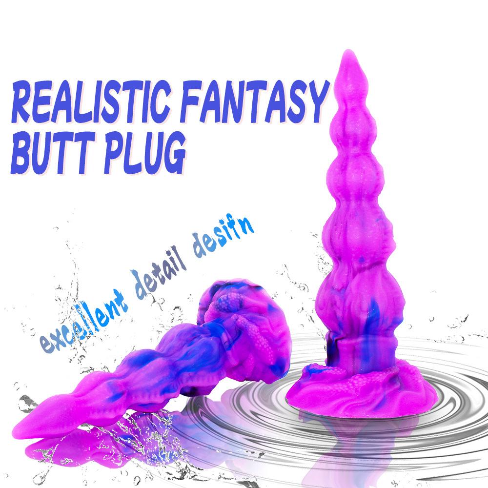 Liquid Silicone Butt Plug Set for Beginner & Advanced, Soft Flexible Realistic Anal Sex Toy for Men & Women