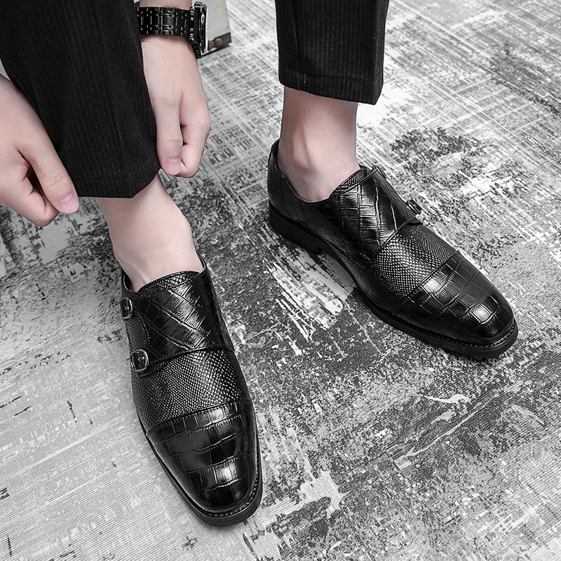 Neue Herrenschuhe Lässig PU-Leder Formelle Schuhe Herren Schwarz Oxfords Hochzeitsschuhe Klassische Monk-Schuhe Große Größe 38-48