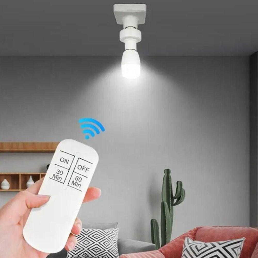 AC85-265V Light Bulb Base Wireless Remote Control LED Lamp Base E27 Smart Timer Switch  Pendant