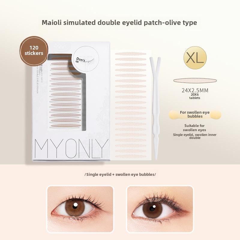 Maioli Natural Invisible Double Eyelid Stickers - Traceless, Slim Lace Design for Swollen Eyes