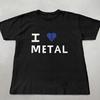 Camiseta Grfica I Love Metal Broken Heart Estampa Estilosa De Rock Unissex Casual Streetwear Unisexga Curta