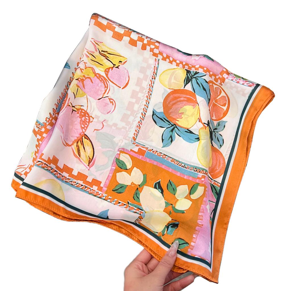 1116 New Spring and Summer Korean Version Imitation Silk Scarf Women's Summer Small Square Scarf Foreign Style High-end Versatile Scarf