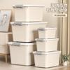 Large Capacity Plastic Storage Box With Lid Handheld Organizer Clothes Toys Snacks Books Bedroom Use