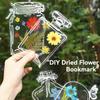 20PCS Bookmark Making Kit, Transparent Flower Bookmarks, Handmade Dried Flower Bookmark Kit for School, DIY Bookmark set