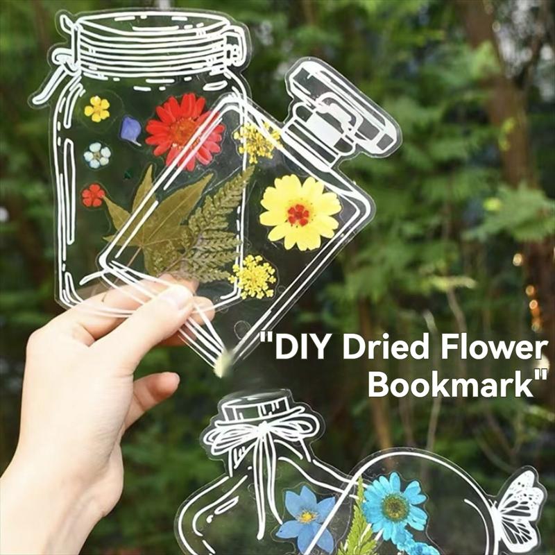 20PCS Bookmark Making Kit, Transparent Flower Bookmarks, Handmade Dried Flower Bookmark Kit for School, DIY Bookmark set