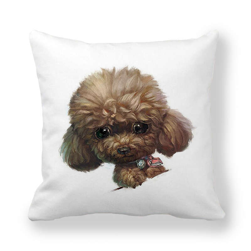 Cartoonish Cute Animal Patterns Digital Printing Short Plush Pillow Covers For Car Sofa Office Cushion Cover Home Goods