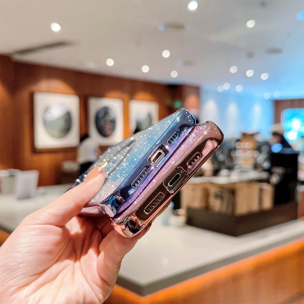 For iPhone 13 Pro Case Gradient Sparkle TPU Phone Cover Compatible with MagSafe