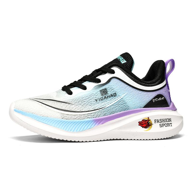 Children's running shoes Spring and summer male and female classmates fly-woven lightweight breathable primary school students racing sports shoes med