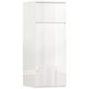 Wall-Mounted Bathroom Cabinet with Drawer, Glossy Door and Adjustable Glass Shelf, White