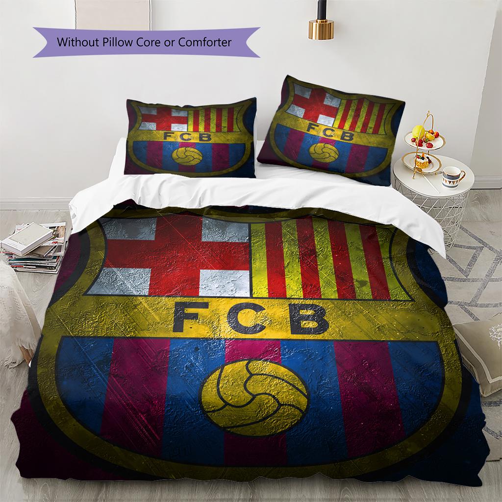 Povlečení s motivem FC Barcelona Domácí dekorace Narozeninový dárek (1 * povlak na přikrývku + 2 * povlak na polštář, bez výplně)
