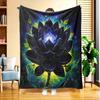 A Mysterious Lotus Flower Fleece Blanket, Featuring High-Definition Digital Printing, Suitable for All Seasons, Perfect As a Sofa Throw, Made of 100% 