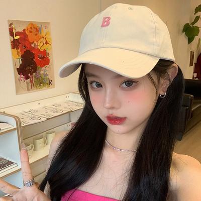 Women's Spring and Summer Tide Letter Baseball Cap Korean Version with Small Adjustable Solid Color Versatile Sun Protection Baseball Cap