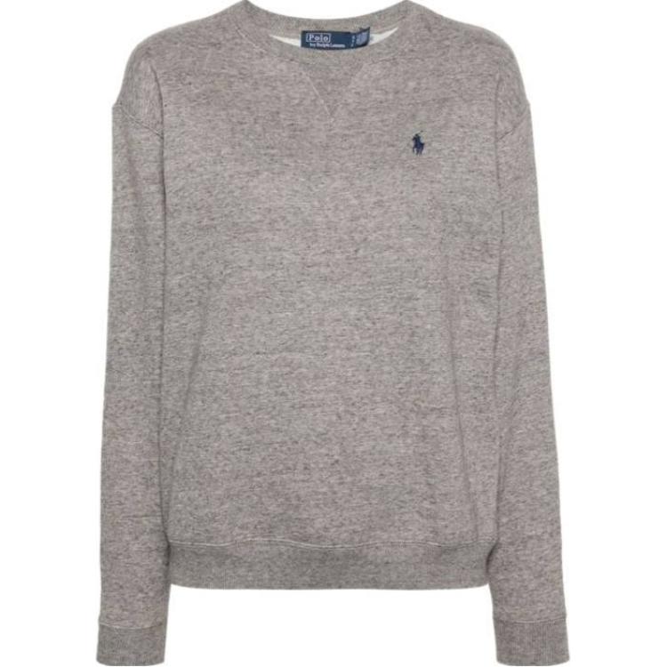 Polo Ralph Lauren Logo Print Crew Neck Pullover Long Sleeve Sweatshirt Women sweatshirt Gray 211943006-004