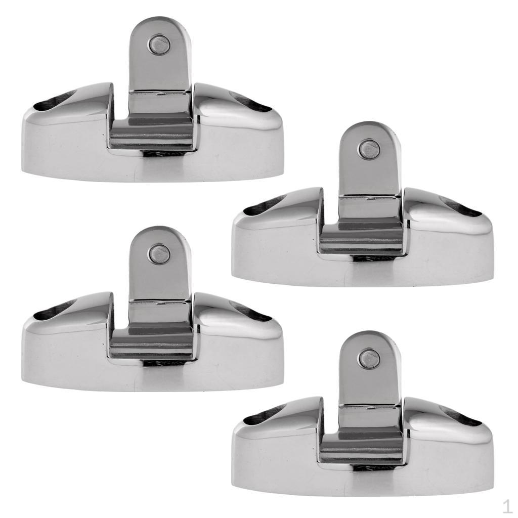 4pcs/set Universal 316 Stainless Steel Swivel Deck Hinge with Rubber Pad Top Fitting
