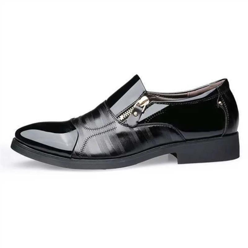 Mode Herren Formelle Lederschuhe Schwarz Spitzschuh Herren Slipper Party Büro Business Casual Schuhe für Herren Oxford Schuhe Herren Kleiderschuhe