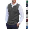 Herr Fritid Stor Storlek V-Hals Förtjockad Stickad Väst Ärmlös