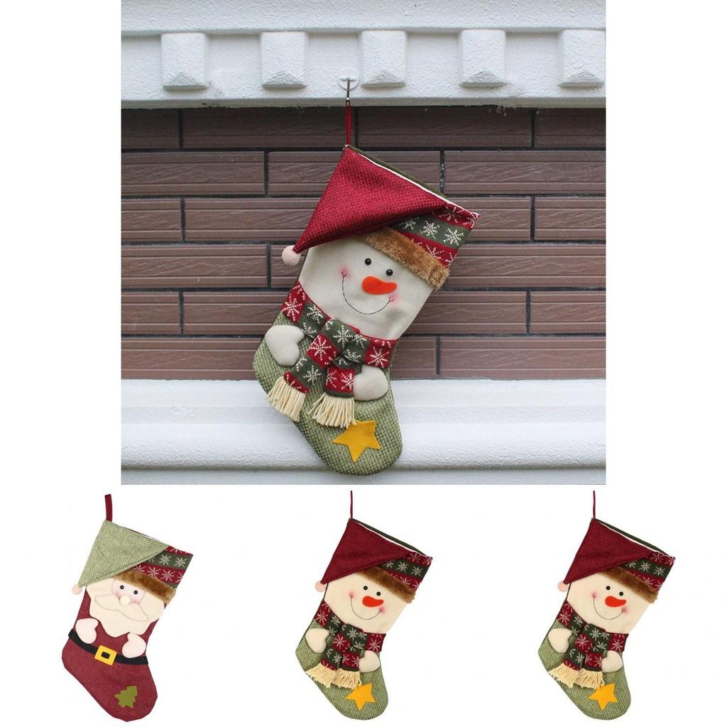 Christmas Stocking Handmade Nonwoven Santa Sock For Party Decor Gift For Friends