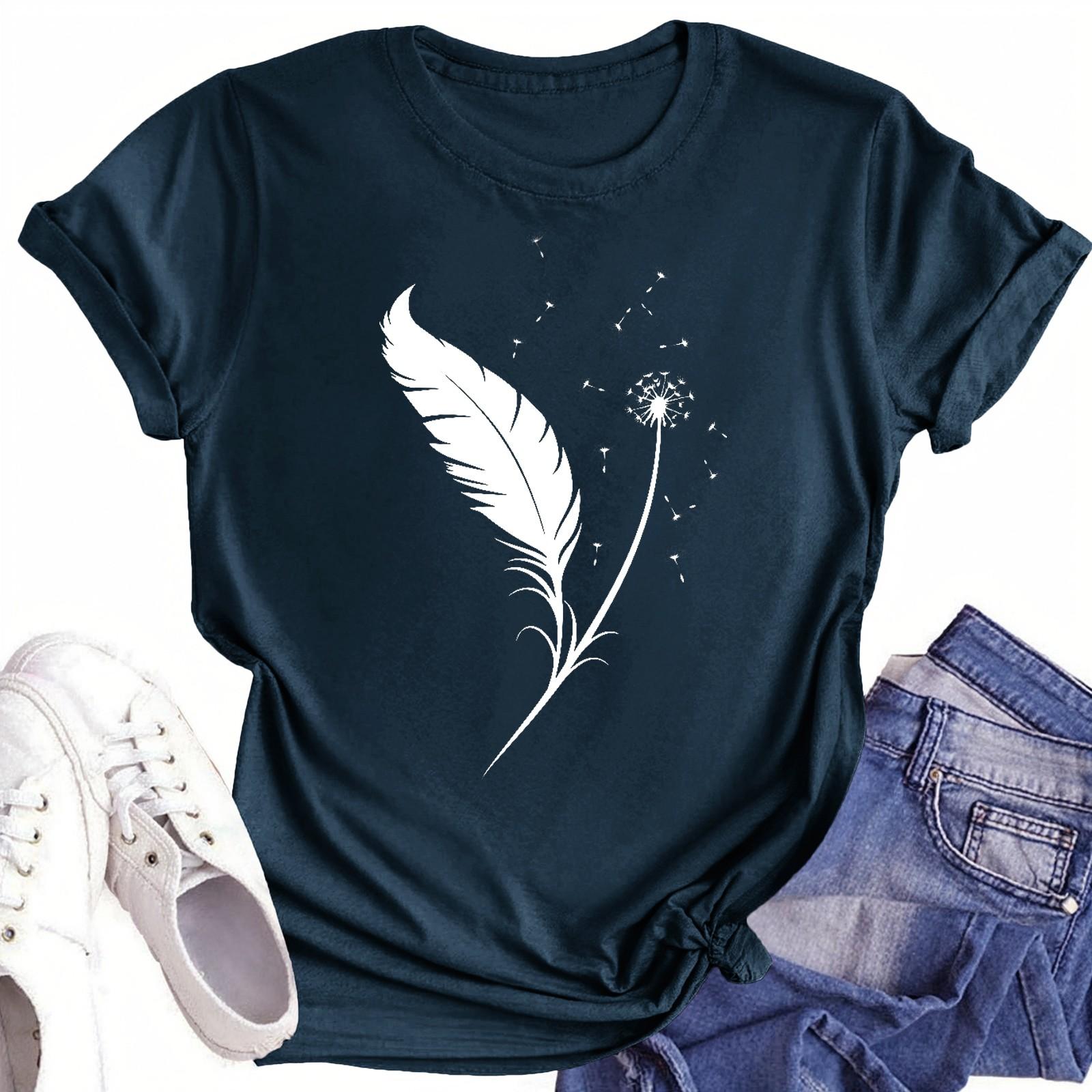 

Футболки с короткими рукавами для женщин, модные топы, легкие и мягкие повседневные летние наряды, одежда S тёмно-синий