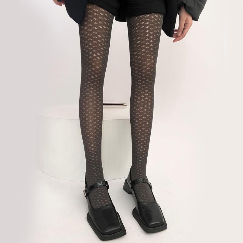 Women Sexy Patterned Tights Hollow Flower Fishnet Stockings Pantyhose Patterned Leggings Net Pantyhose for Party Club