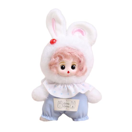 Plush Keychain Pendant Vinyl Face Doll Shape Compact Size Portable Key Chain Bag Decor Key Holder Backpack Ornament