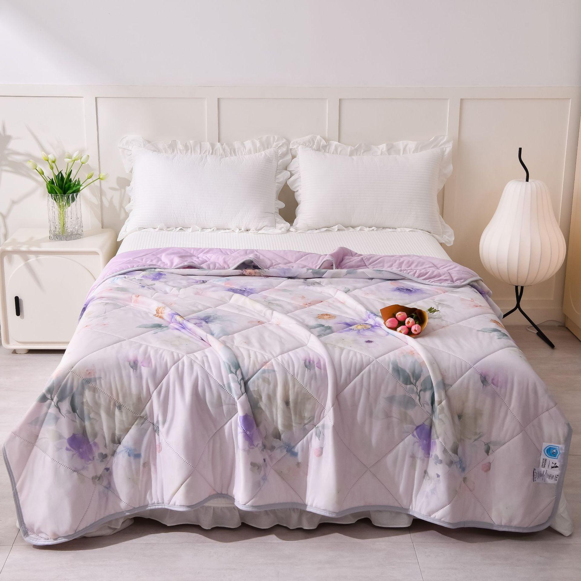 

Printed Cooling Summer Blanket,Botanical Floral Print Summer Air Conditioner Quilt,Machine Washable,Skin-friendly and Breathable 1pc 150x200cm