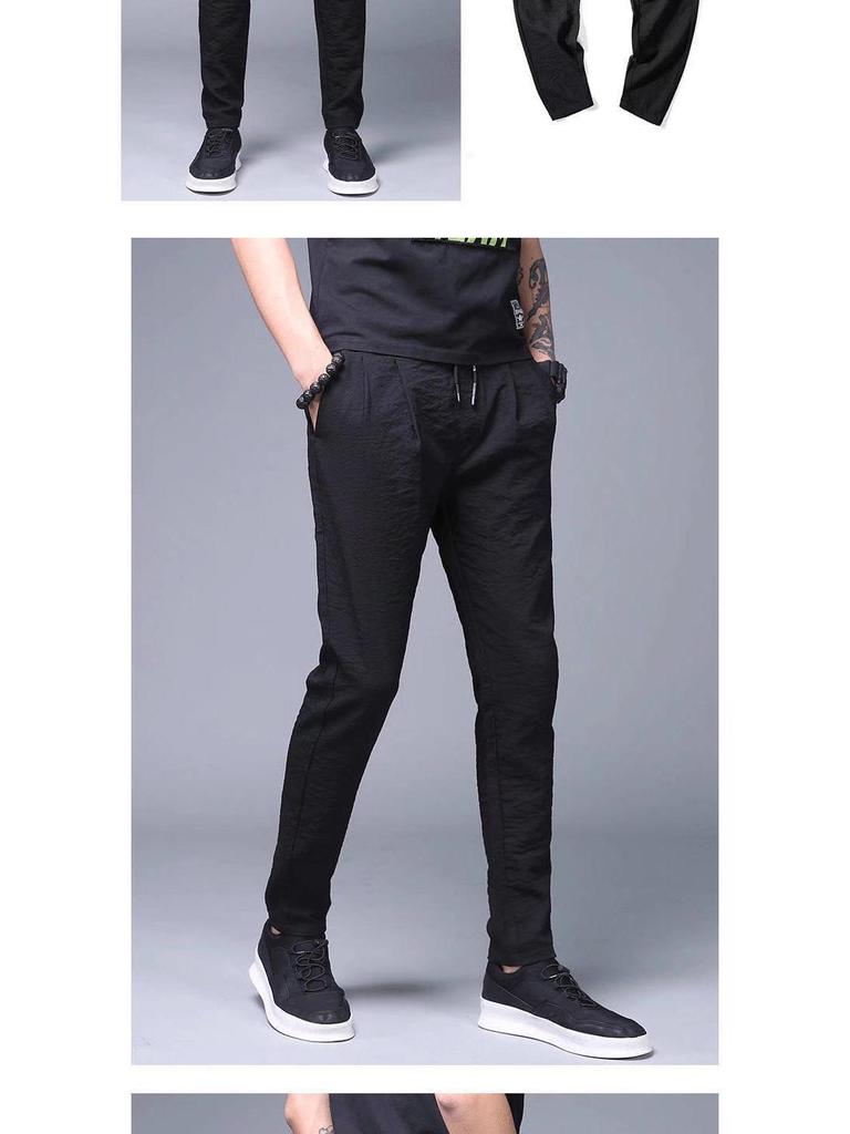 Ice Silk Breathable Men's Lightweight Summer Sports Pants - Trendy, Loose-Fit, All-Match, Korean Style, Straight-Leg